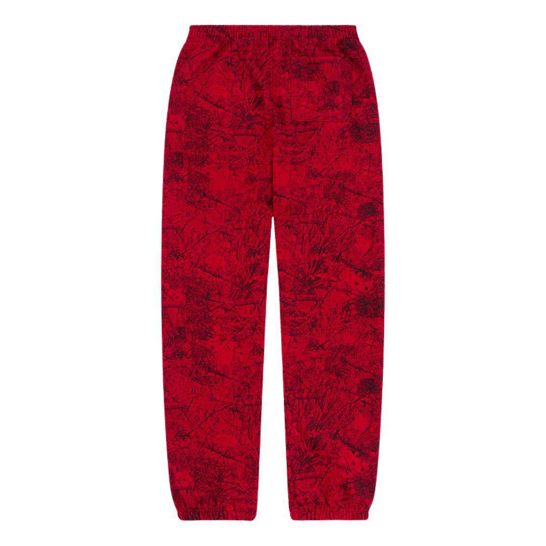 SP5DER OG WEB SWEATPANTS TREE CAMO RED FW24 RUNWAY EDITION