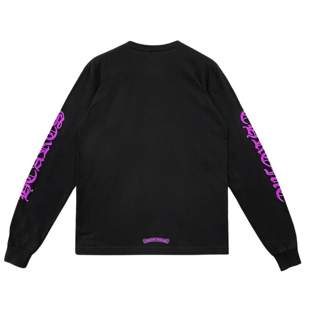 CHROME HEARTS NECK LOGO LONG SLEEVE BLACK PURPLE