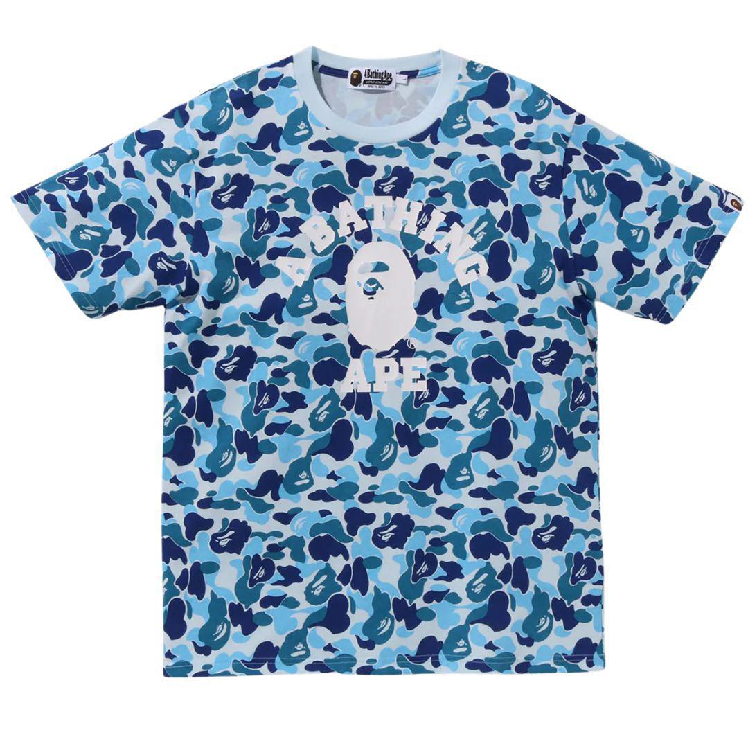 BAPE ABC CAMO COLLEGE T-SHIRT BLUE