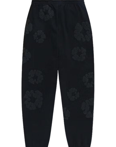 DENIM TEARS COTTON WREATH SWEATPANTS MONOCHROME BLACK