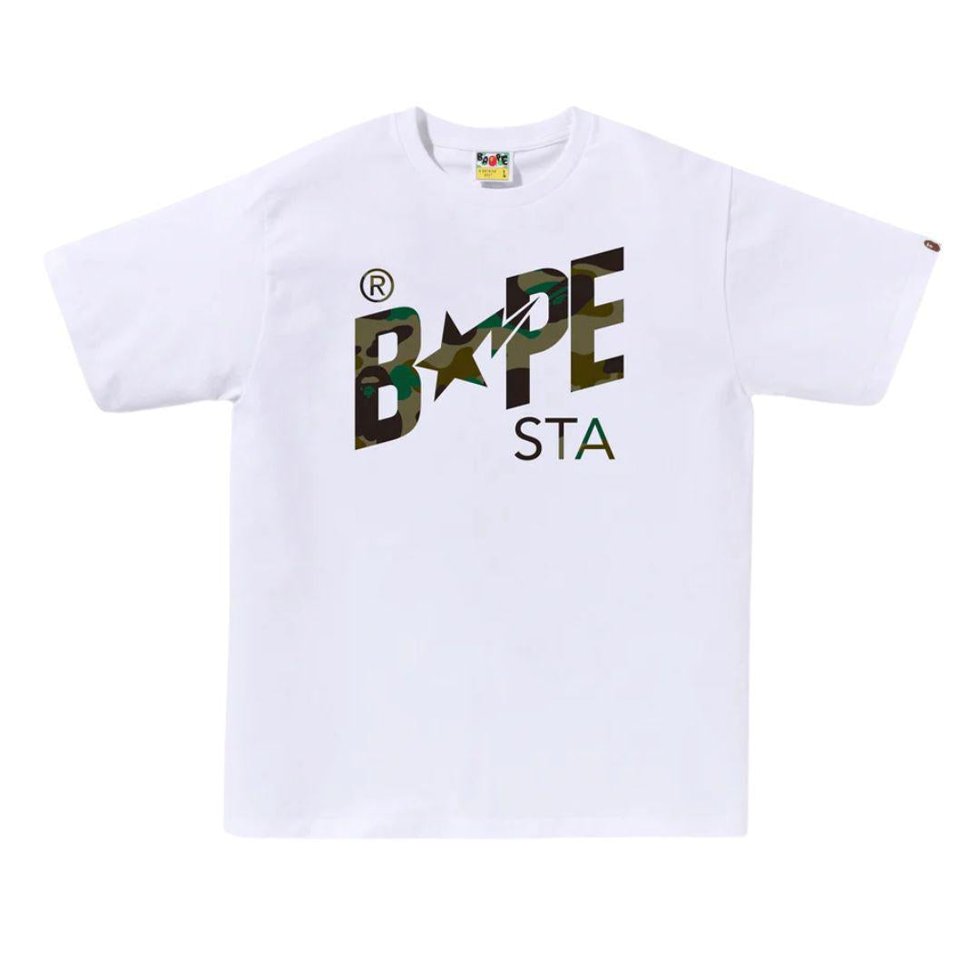 BAPE 1ST CAMO BAPESTA LOGO T-SHIRT WHITE