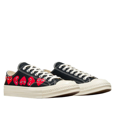 COMME DES GARÇONS PLAY CONVERSE CHUCK TAYLOR LOW MULTI HEART LOGO BLACK