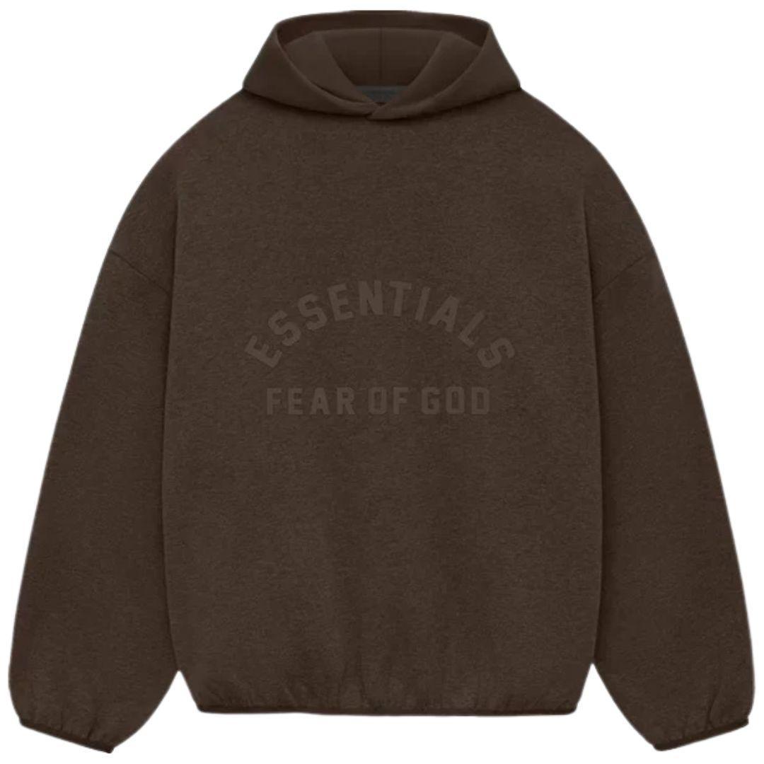 ESSENTIALS NYLON FLEECE HOODIE HEATHER WOOD