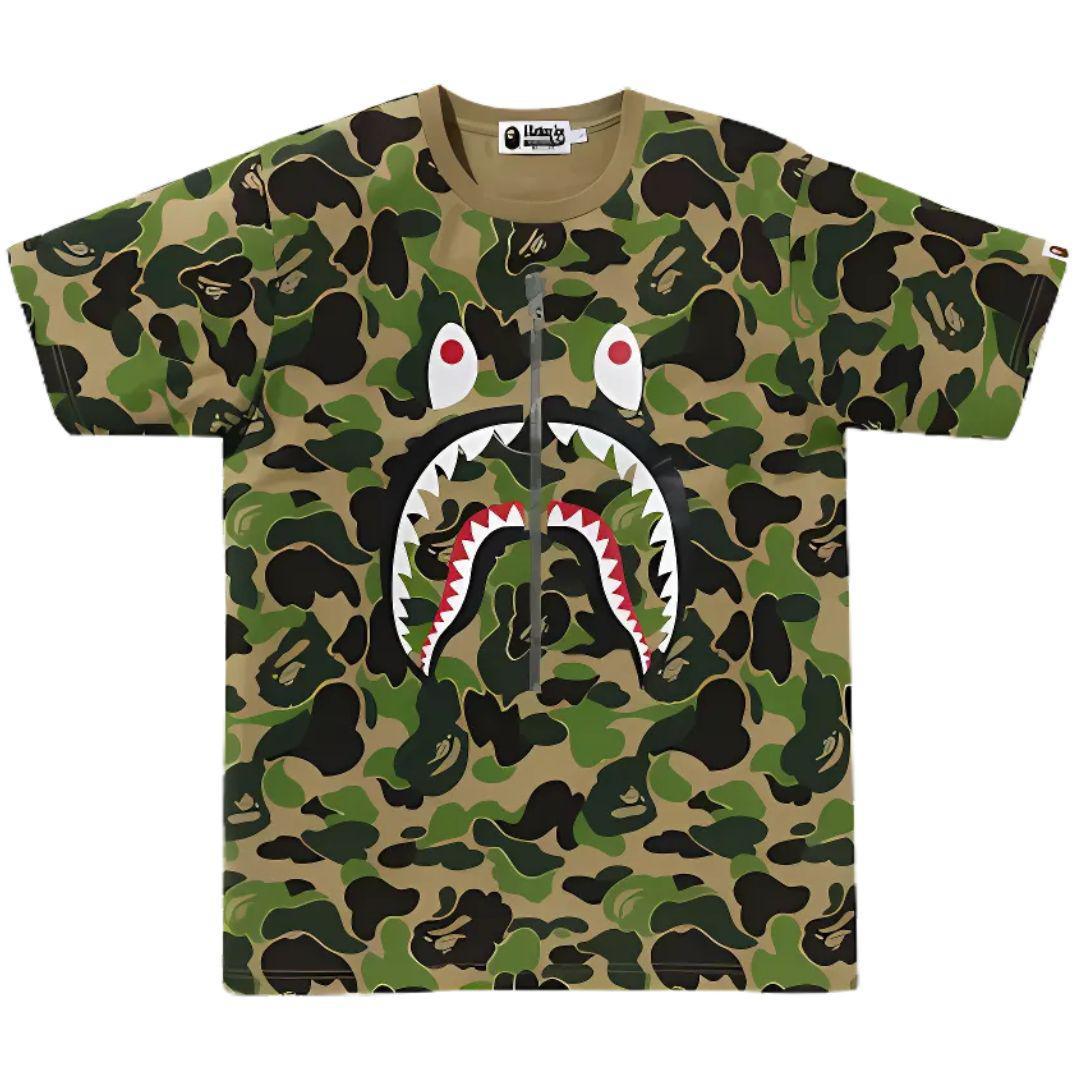 BAPE ABC CAMO SHARK T-SHIRT GREEN