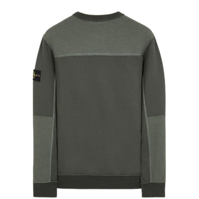 STONE ISLAND ZIP POCKET CREWNECK OLIVE