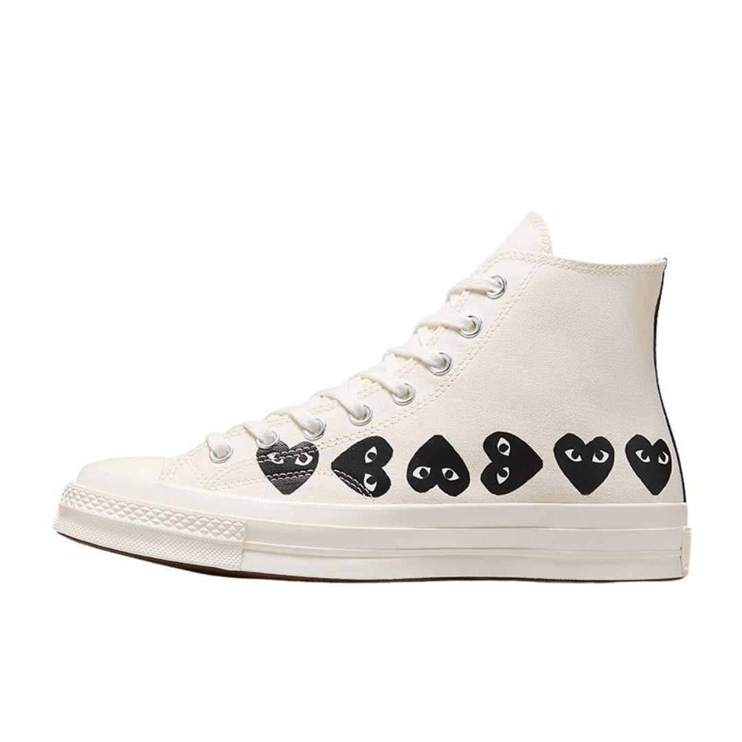 COMME DES GARÇONS CHUCK TAYLOR BLACK MULTI HEART CONVERSE WHITE