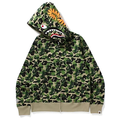 BAPE ABC CAMO SHARK FULL ZIP HOODIE GREEN