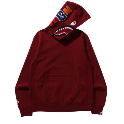 BAPE SHARK PULLOVER HOODIE BURGUNDY