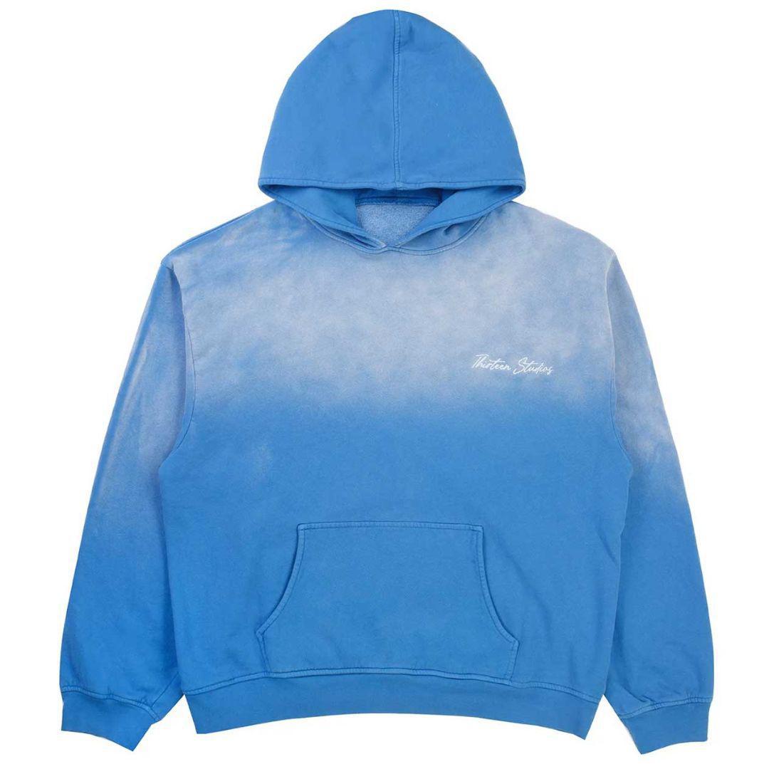 THIRTEEN STUDIOS EMBROIDERED LOGO HOODIE FADED BLUE