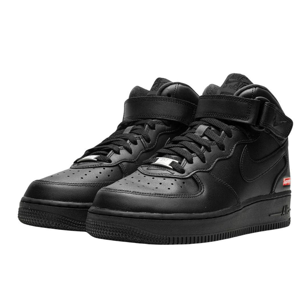 NIKE AIR FORCE 1 MID SUPREME LOGO BLACK