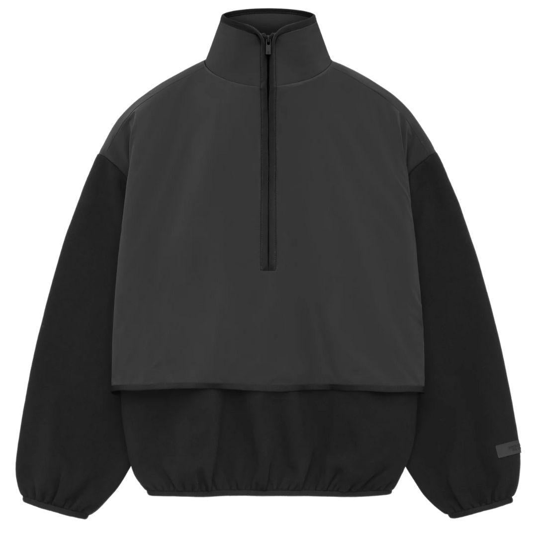 ESSENTIALS FOG NYLON FLEECE QUARTER ZIP BLACK