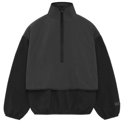 ESSENTIALS FOG NYLON FLEECE QUARTER ZIP BLACK