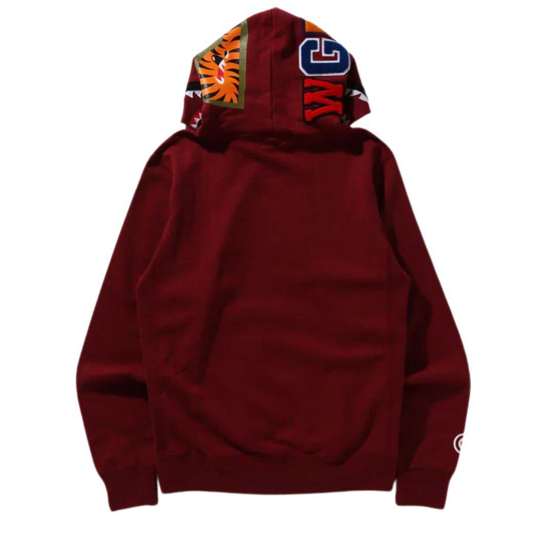 BAPE SHARK PULLOVER HOODIE BURGUNDY