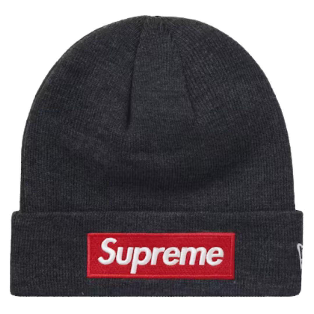 SUPREME NEW ERA BOX LOGO BEANIE CHARCOAL (FW21)