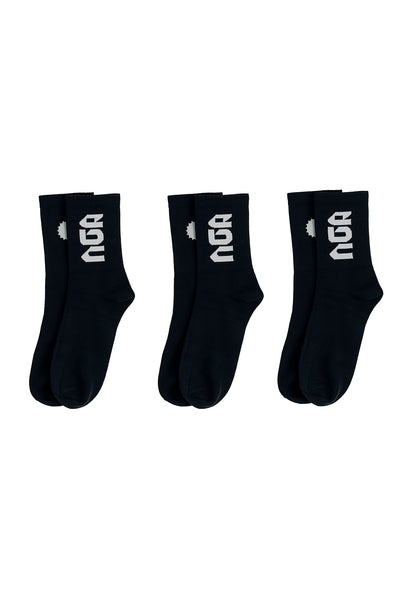 EBC PERFORMANCE CREW SOCKS BLACK 3 PACK