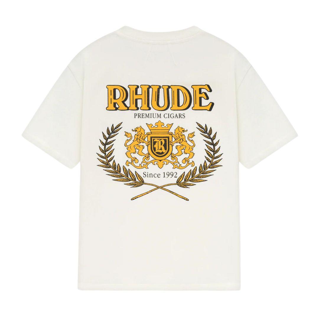 RHUDE CRESTA CIGAR T-SHIRT VINTAGE WHITE