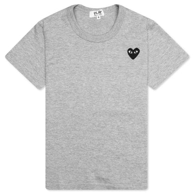 COMME DES GARÇONS PLAY BLACK EMBLEM T-SHIRT GREY