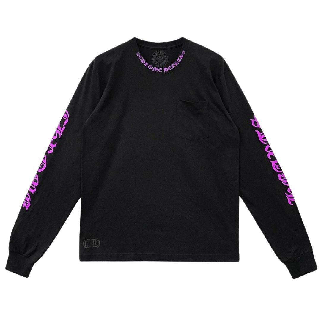 CHROME HEARTS NECK LOGO LONG SLEEVE BLACK PURPLE