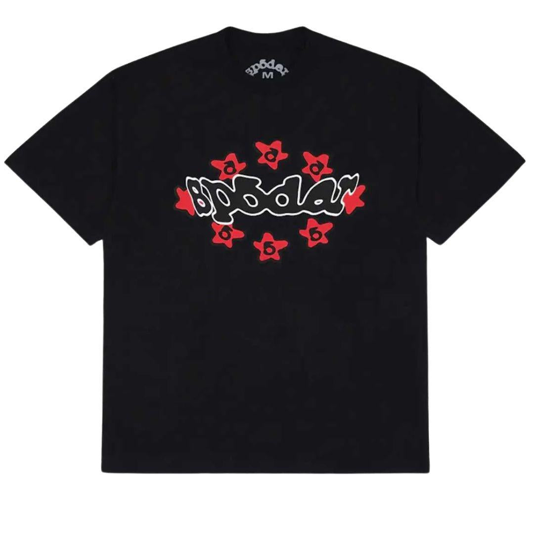 SP5DER WORLDWIDE WARPED T-SHIRT BLACK