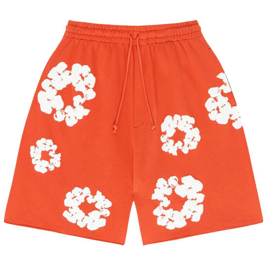 DENIM TEARS COTTON WREATH SWEATSHORTS ORANGE