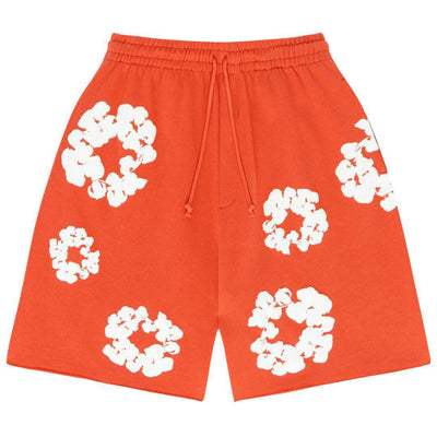 DENIM TEARS COTTON WREATH SWEATSHORTS ORANGE