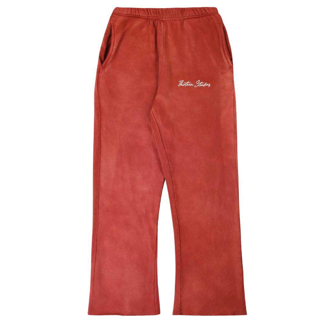 THIRTEEN STUDIOS EMBROIDERED LOGO SWEATPANT FADED RED