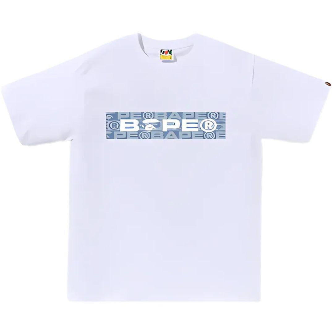 BAPE LUX SPORT PATTERN BOX LOGO T-SHIRT WHITE