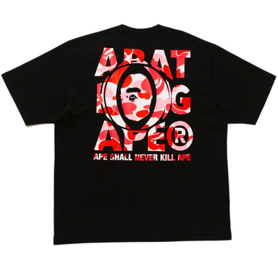 BAPE ABC CAMO APE HEAD RELAXED T-SHIRT BLACK/PINK