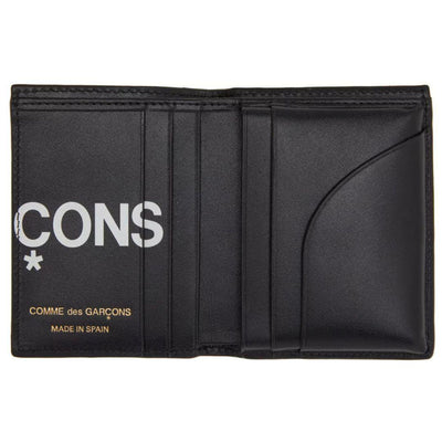 COMME DES GARCONS  HUGE LOGO FOLD OVER WALLET BLACK