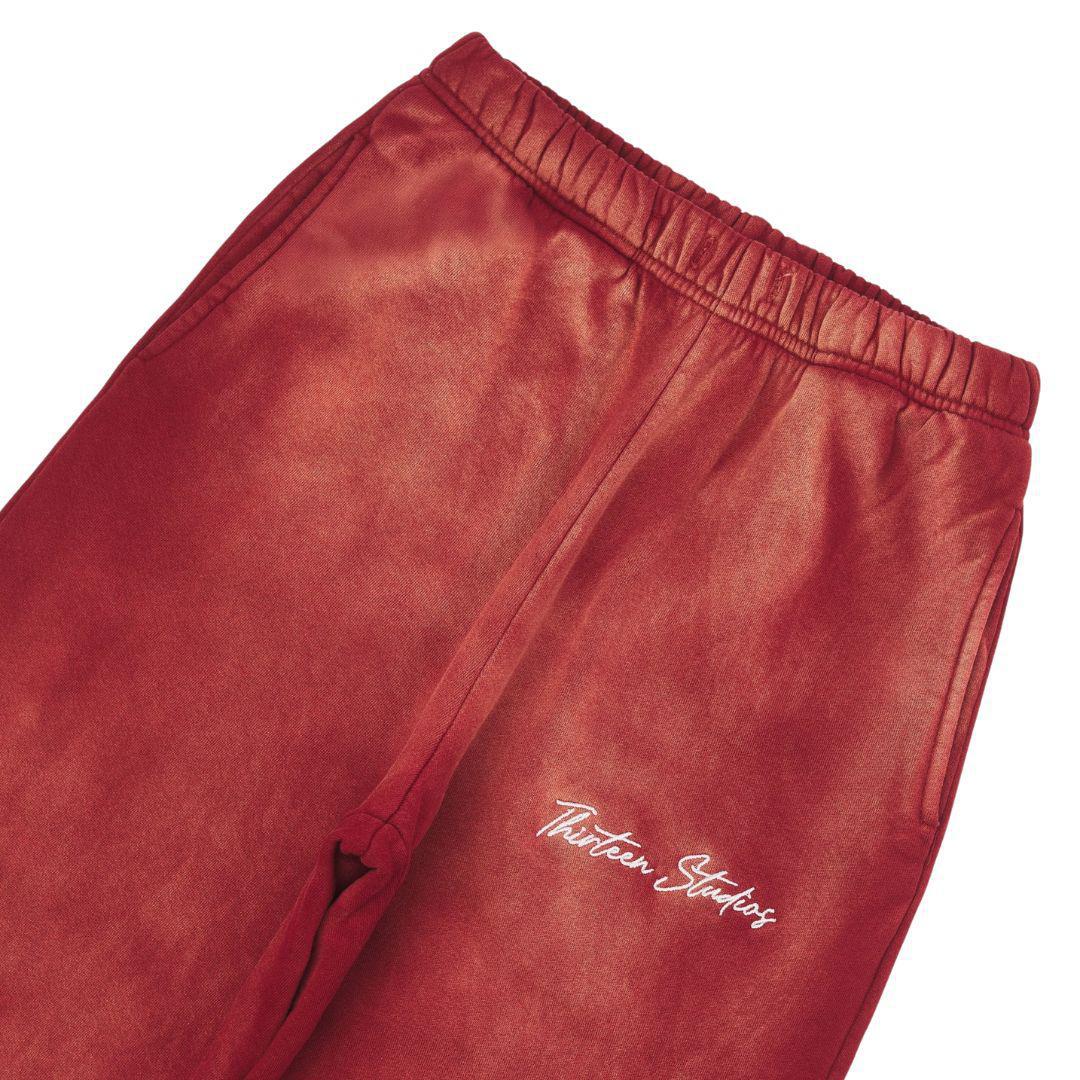 THIRTEEN STUDIOS EMBROIDERED LOGO SWEATPANT FADED RED