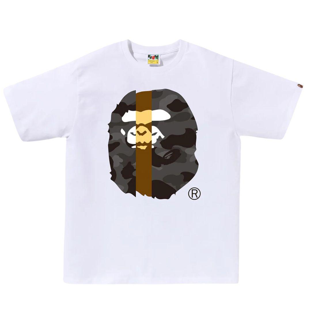 BAPE COLOR CAMO TRANSFORM BIG APE HEAD T-SHIRT WHITE/BLACK