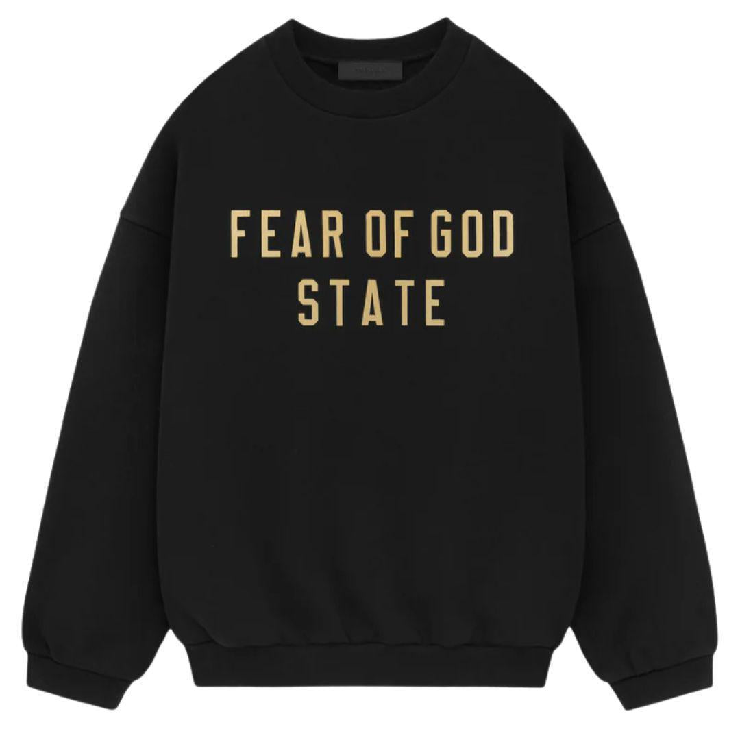 ESSENTIALS FOG STATE LOGO CREWNECK BLACK