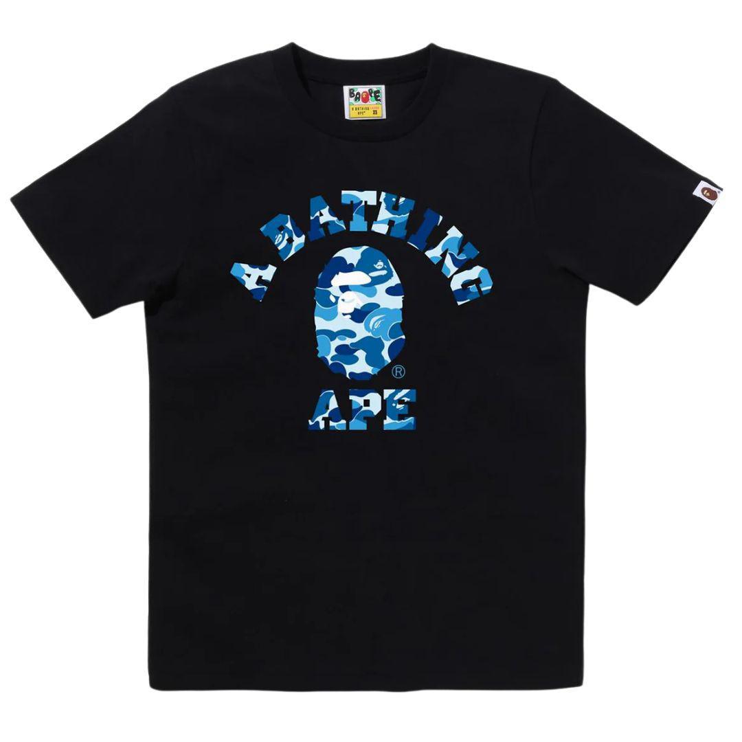 BAPE ABC CAMO COLLGE TEE BLACK BLUE