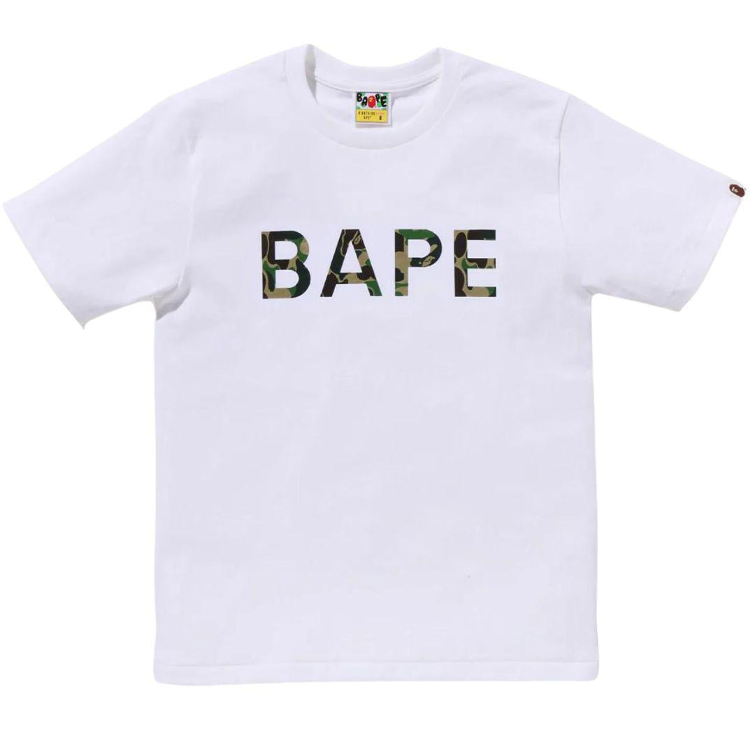 BAPE ABC CAMO GLITTER T-SHIRT WHITE/GREEN (W)