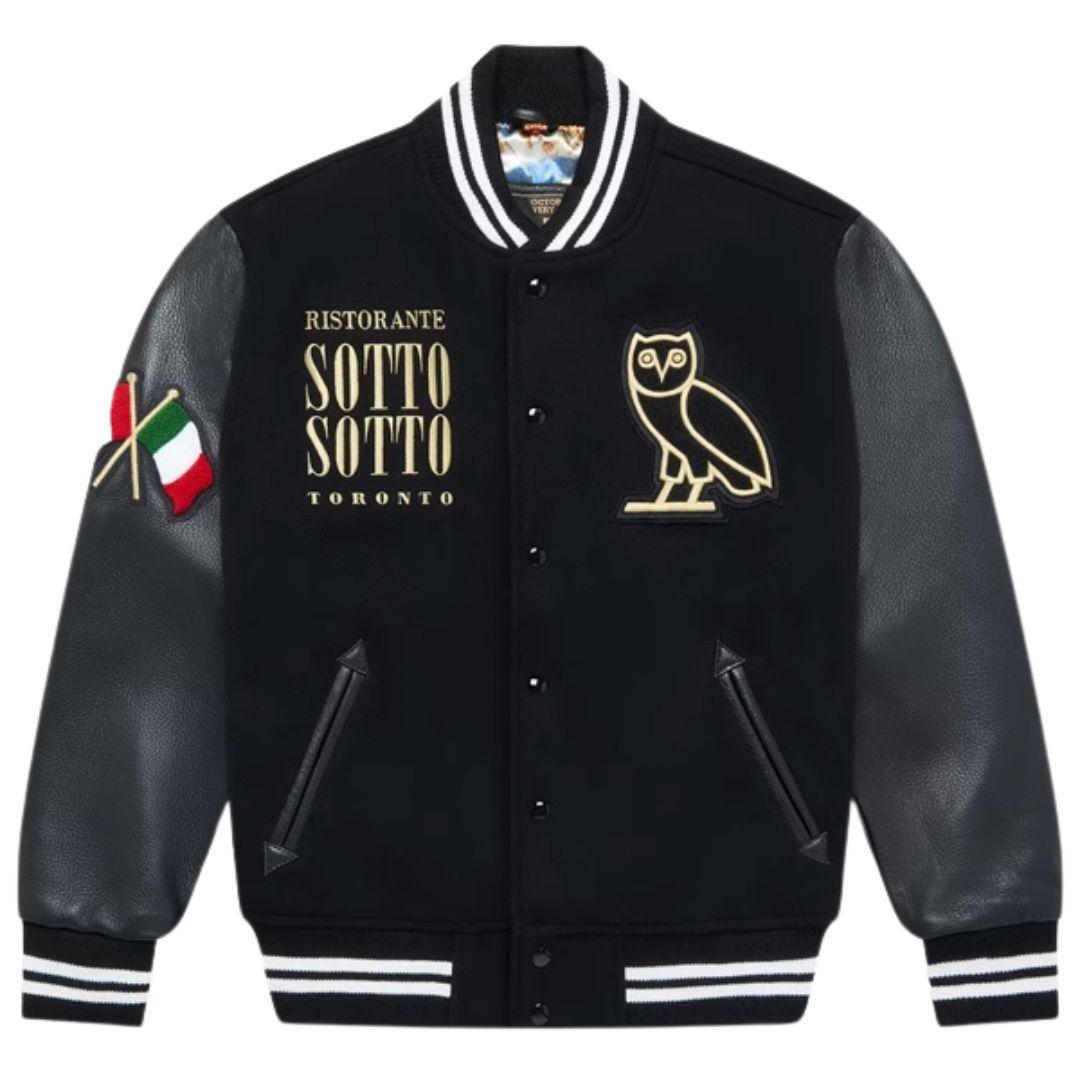 OVO X SOTTO SOTTO 30TH ANNIVERSARY VARSITY JACKET BLACK