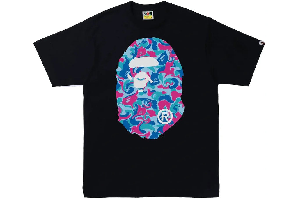 BAPE MARBLE CAMO BIG APE HEAD TEE BLACK – ONE OF A KIND