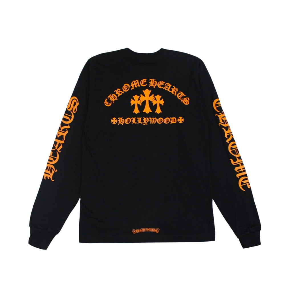 CHROME HEARTS ORANGE CEMETERY CROSS LONG SLEEVE