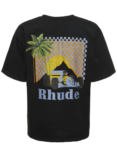 RHUDE BLACK MOONLIGHT TROPICS T-SHIRT