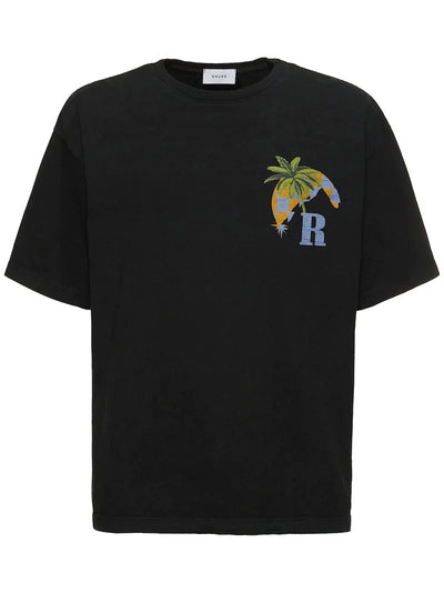 RHUDE BLACK MOONLIGHT TROPICS T-SHIRT