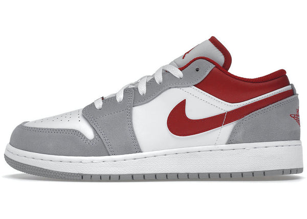 JORDAN 1 LOW WHITE GREY RED GS ONE OF A KIND