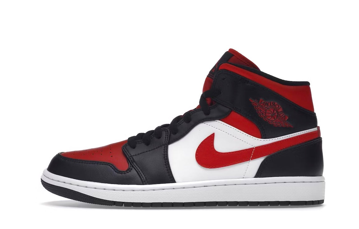 JORDAN 1 MID BLACK WHITE RED – ONE OF A KIND