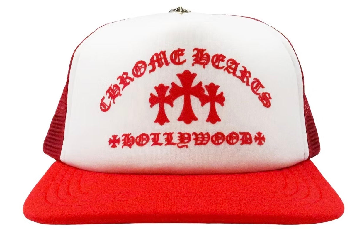 CHROME HEARTS KING TACO TRUCKER HAT RED / WHITE