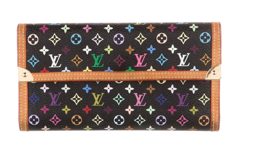 LOUIS VUITTON BLACK MONOGRAM MULTI COLOR WALLET