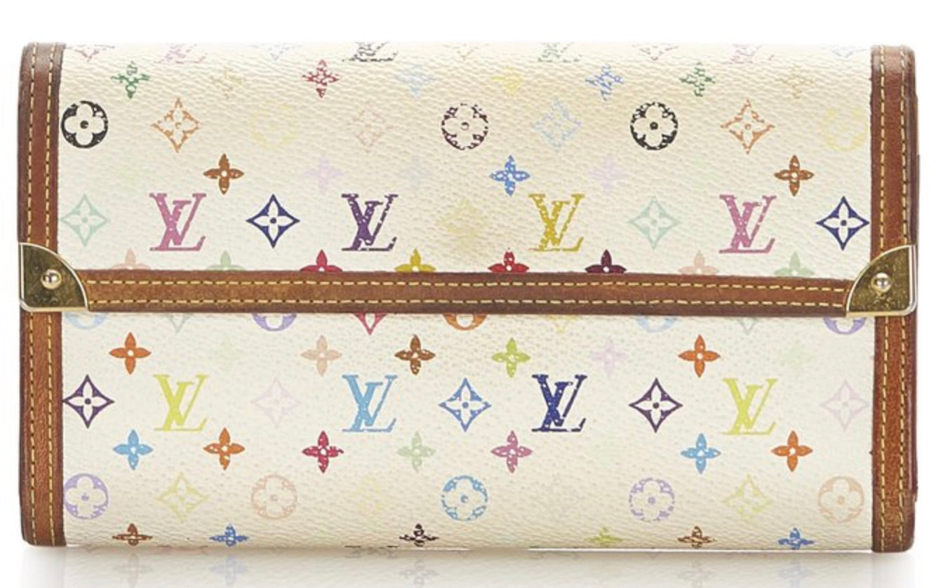 LOUIS VUITTON WHITE MONOGRAM MULTI COLOR WALLET