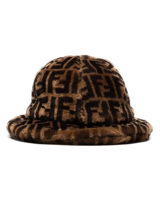 FENDI LAMB SHEARLING BUCKET HAT