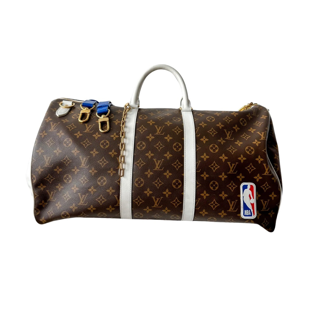 LOUIS VUITTON BROWN MONOGRAM NBA KEEPALL 50