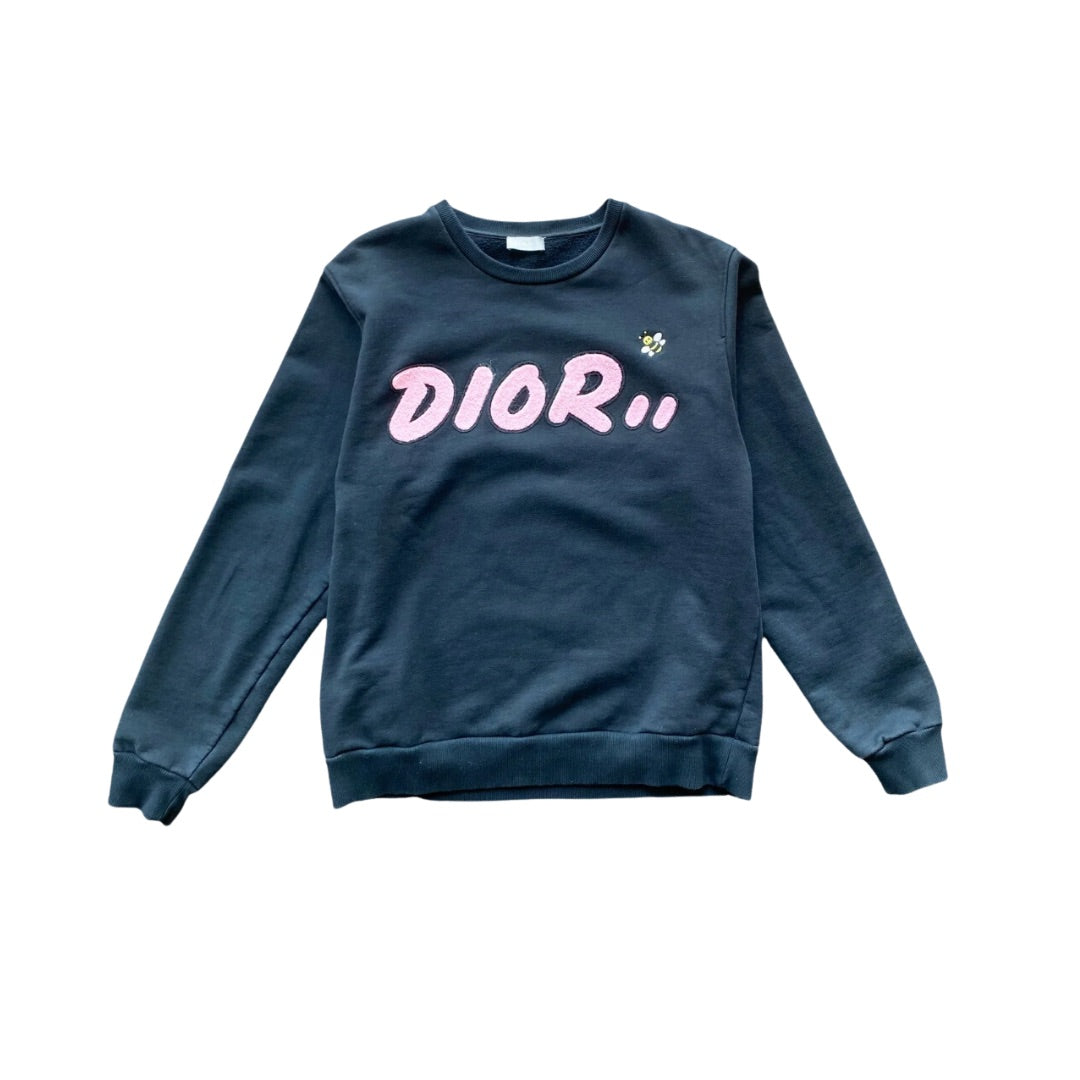 DIOR KAWS LOGO CREWNECK NAVY