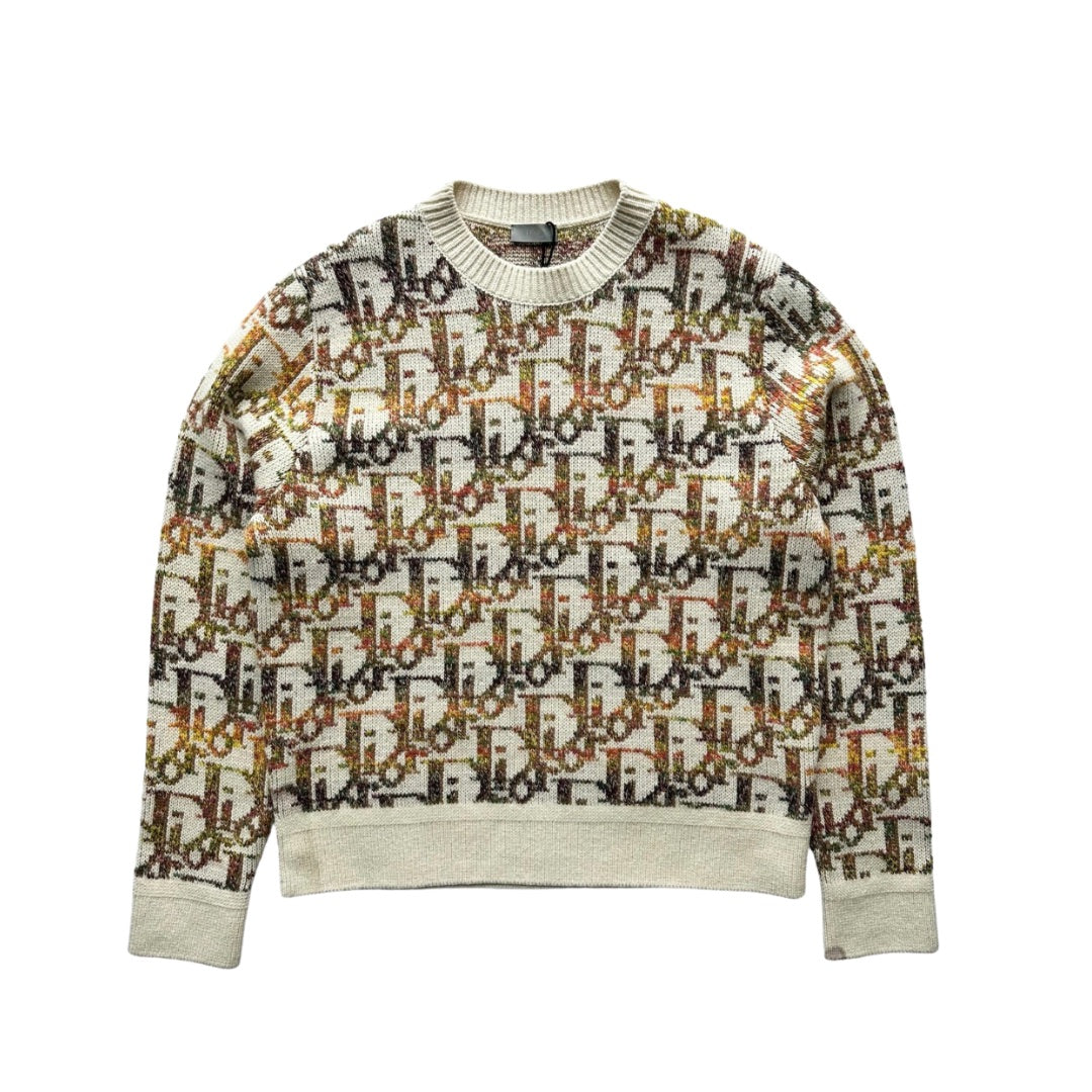 DIOR OBLIQUE KNIT CREWNECK BEIGE