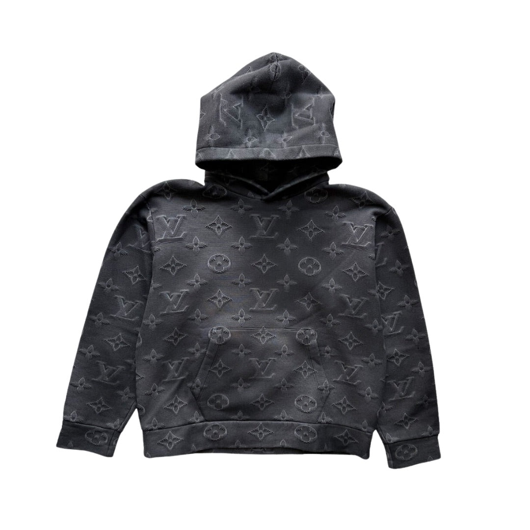 LOUIS VUITTON GREY 2054 MONOGRAM HOODIE BLACK