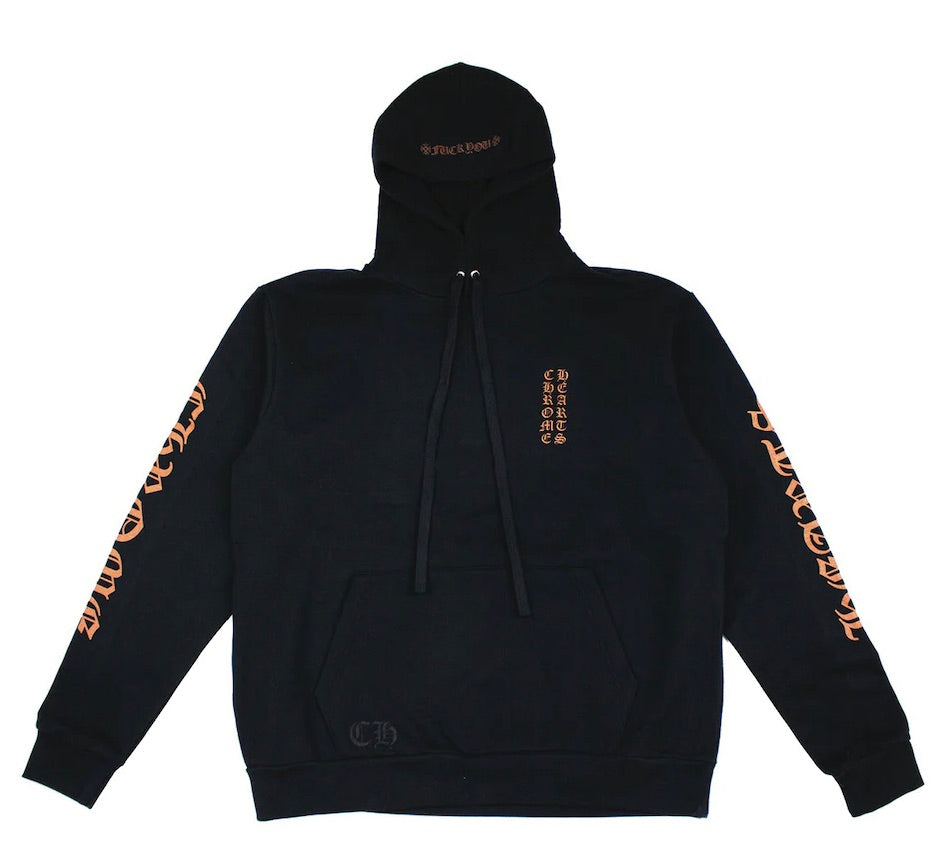 CHROME HEARTS VERTICAL LOGO HOODIE BLACK / BROWN